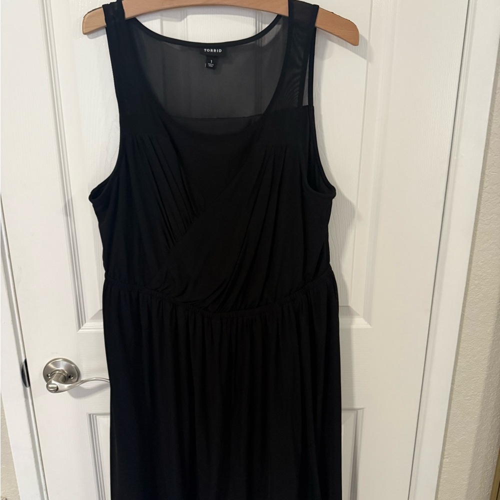 Torrid Black Mesh Detail Dress
